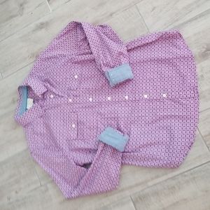 2/$11 🎉 St. John's Bay purple print button down top! Sz medium
